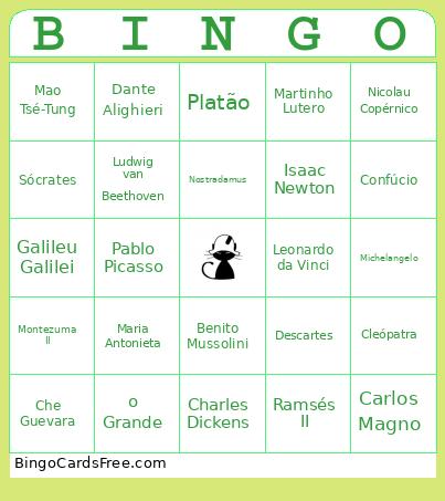 Personalidades Históricas Bingo