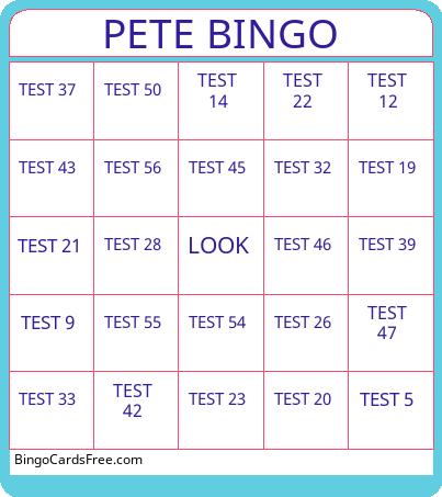 Pete BINGO