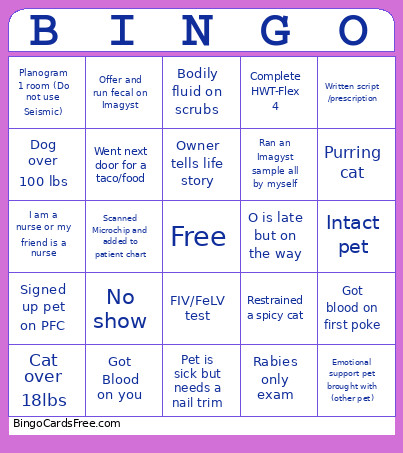 Petfolk Bingo Card