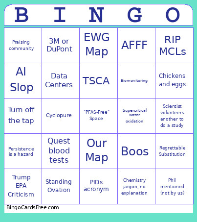 PFAS Conference Bingo Card