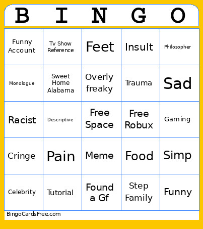 PH Comments Bingo Card