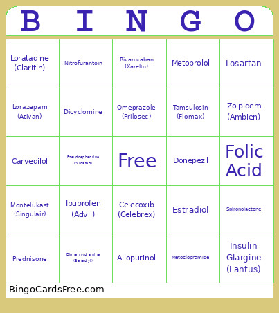 Pharma Bingo Card