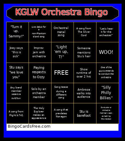 Philly Orchestra Show Bingo!