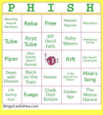 Phish 7-19 Bingo
