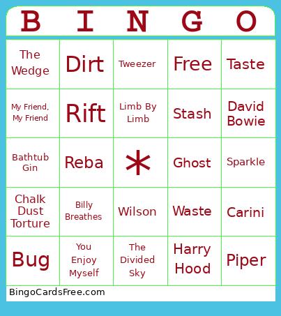 Phish Bingo Card