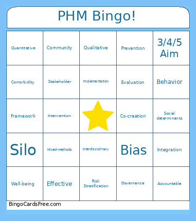 PHM ! Bingo Card