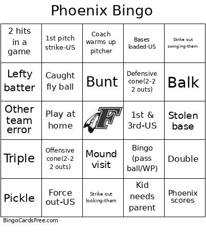 Phoenix Bingo Card