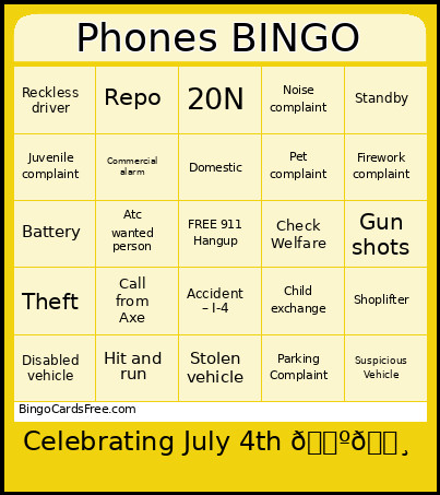 Phones Bingo Card