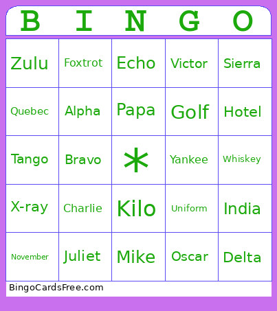 Phonics Bingo Card