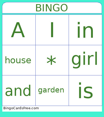 Phonics Recap Bingo Card