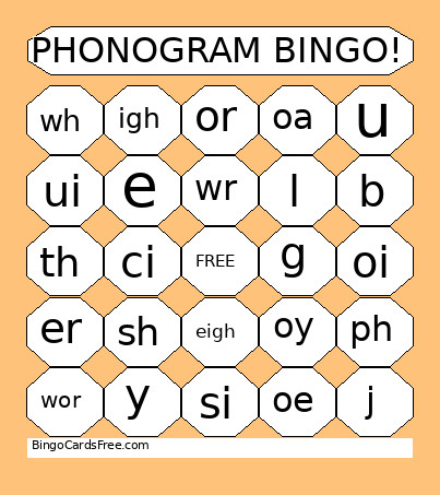 PHONOGRAM ! Bingo Card