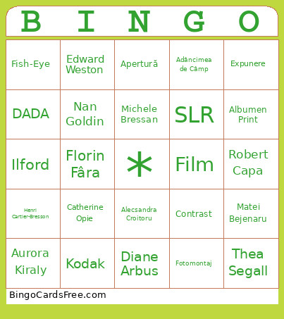 PHOTO Bingo Card