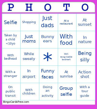 Photo For Parents Bingo Card