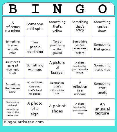 Photography Bingo
