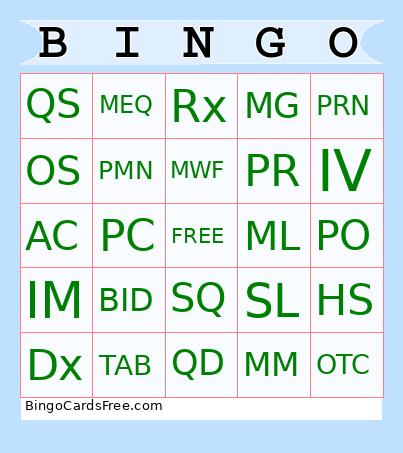 PHTD test Bingo
