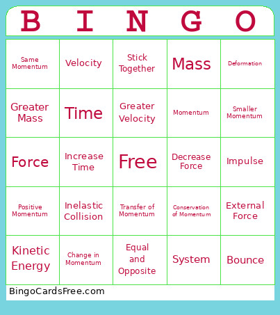 Physics Bingo Card