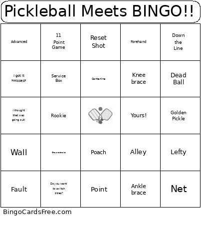 Pickleball Meets !! Bingo Card