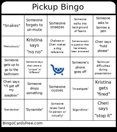 Pickup Bingo Card 3