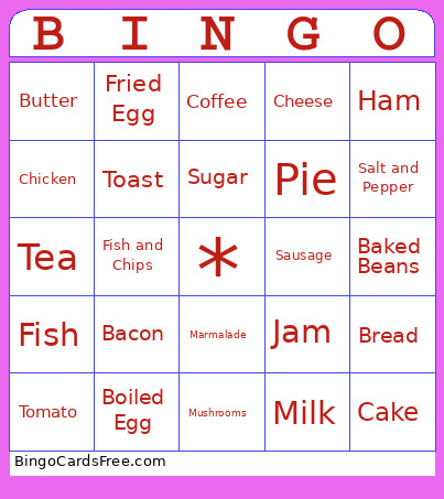 Picture Bingo Card