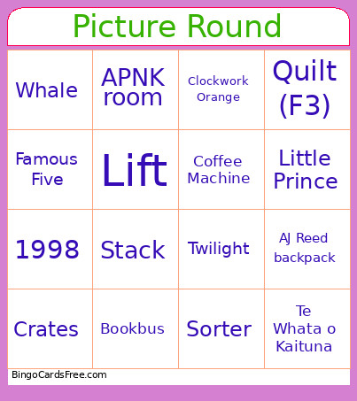 Picture ROund Bingo Card