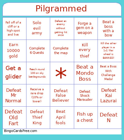 Pilgrammed Bingo Card