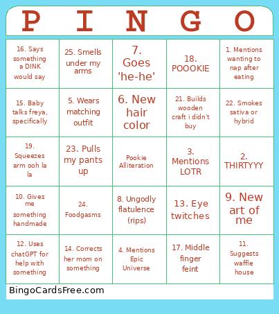 Pingo Card Bingo