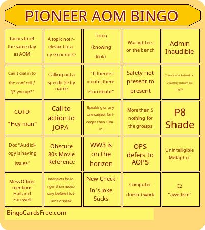 PIONEER AOM BINGO