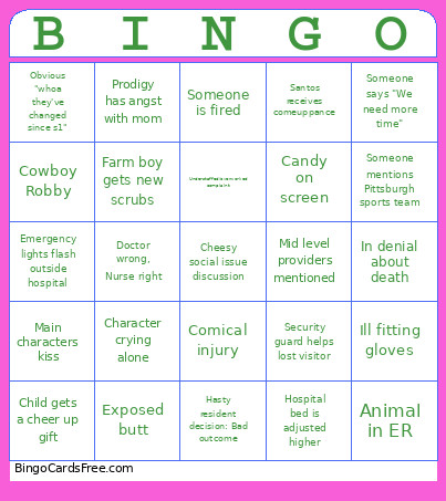 Pitt Party Bingo Card