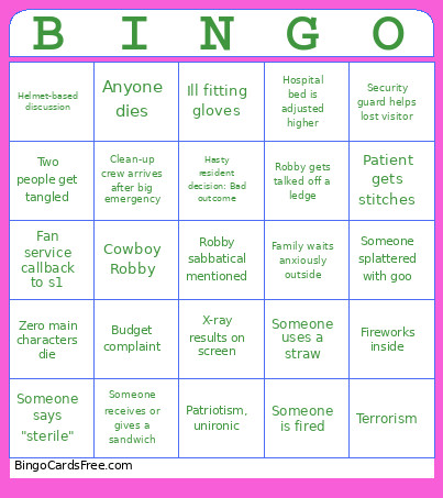 Pitt Party Pt 2 Bingo Card