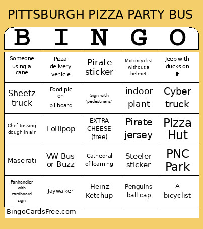 Pizza Your Bingo Card