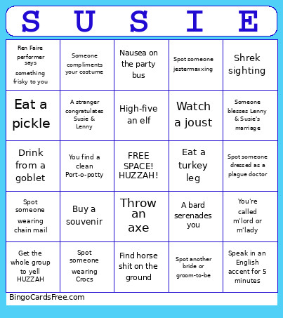 Pizzarino Bingo Card