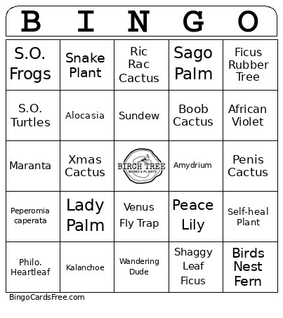 Plant 2026.2 Bingo Card