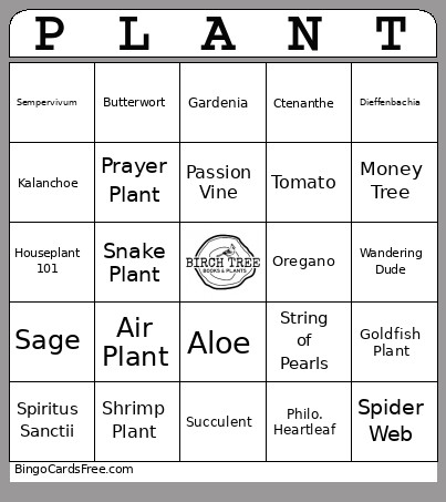 Plant 2026 Bingo Card