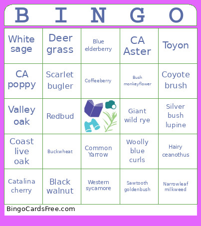 Plant Bingo Card