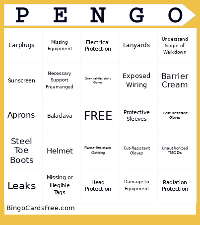 Plant Engineering Aka PENGO Bingo Card 2