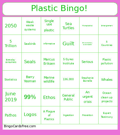 Plastic ! Bingo Card