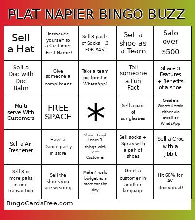 PLAT NAPIER BINGO BUZZ