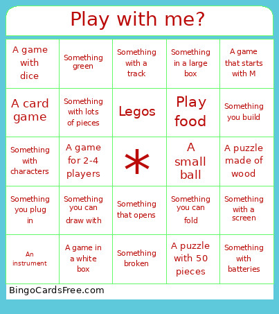 Play With Me? Bingo Card