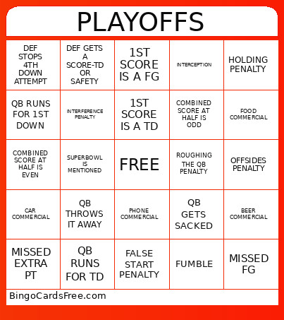 PLAYOFFS Bingo Card
