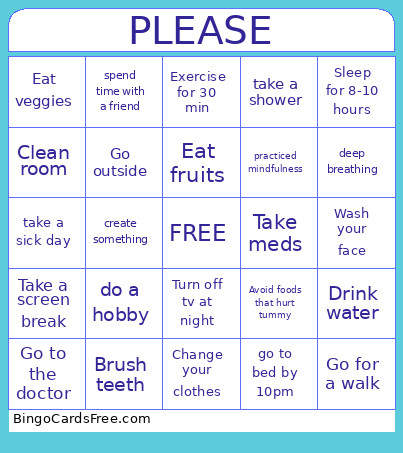 PLEASE Bingo Card