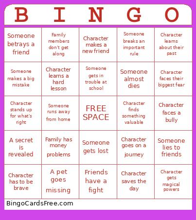 Plot Events Bingo