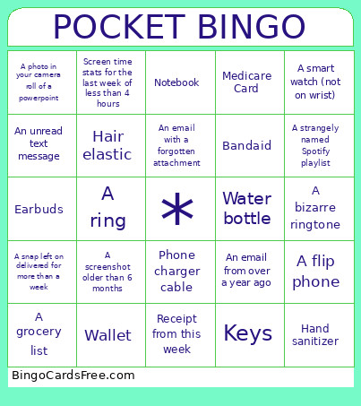 Pocket Bingo Card
