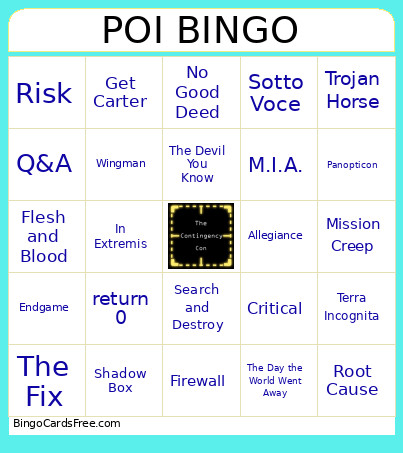 POI Bingo Card