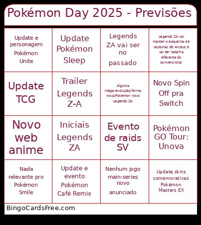 Pokémon Day 2025 - Previsões Bingo Card