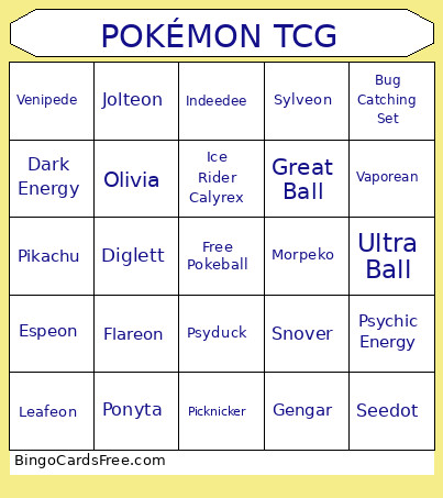 POKÉMON TCG Bingo Card