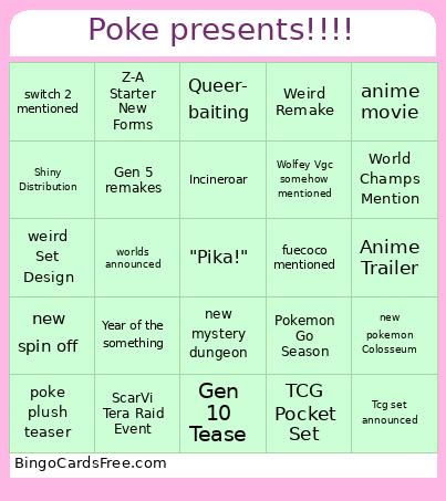 meowwwww Bingo Cards Free Pdf Printable Game, Title: Poke presents!!!!