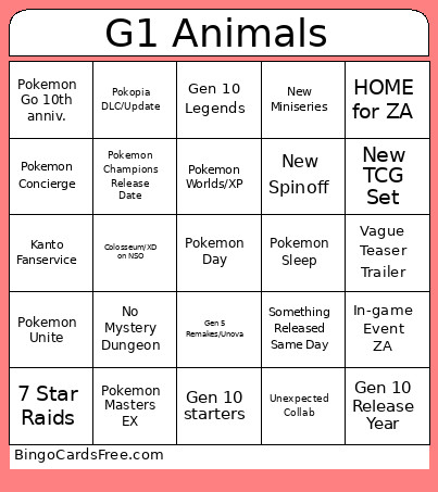 Pokemon 30th Anniv. Bingo Card