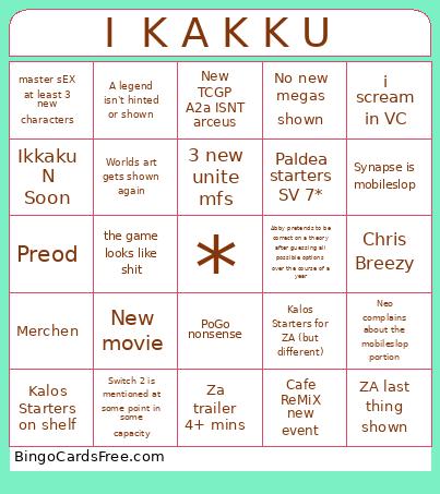 Pokemon Day 2025 Bingo Card
