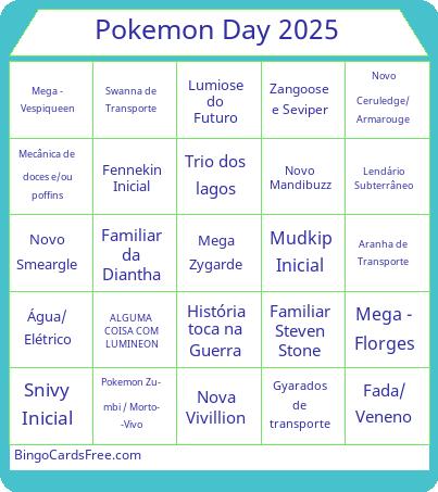 Pokemon Day 2025 Bingo