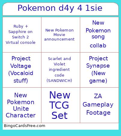 Pokemon Day 4 Onesie Bingo Cards Free Pdf Printable Game, Title: Pokemon d4y 4 1sie